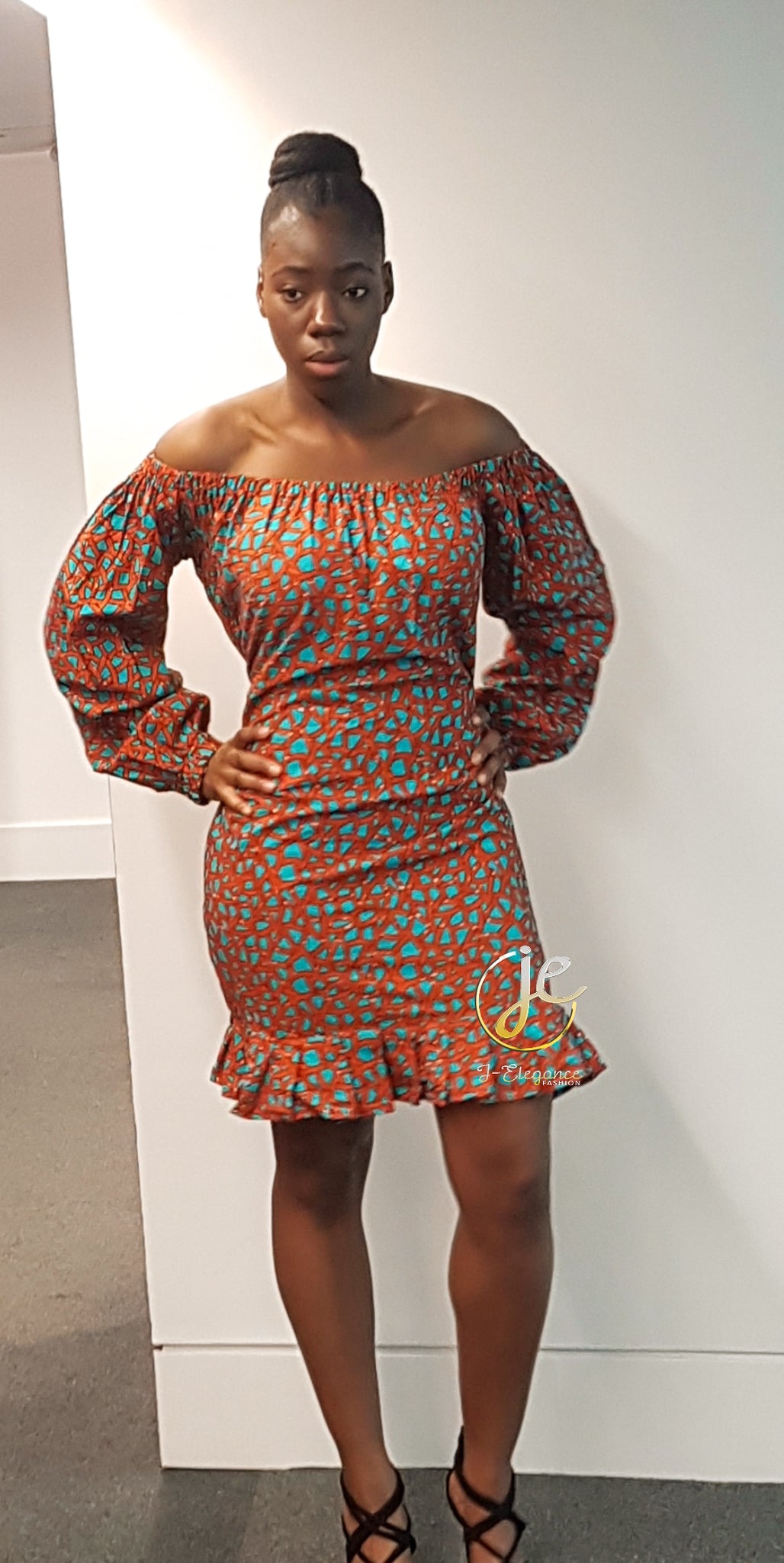 Off-Shoulder Dress with Ruffle Skirt