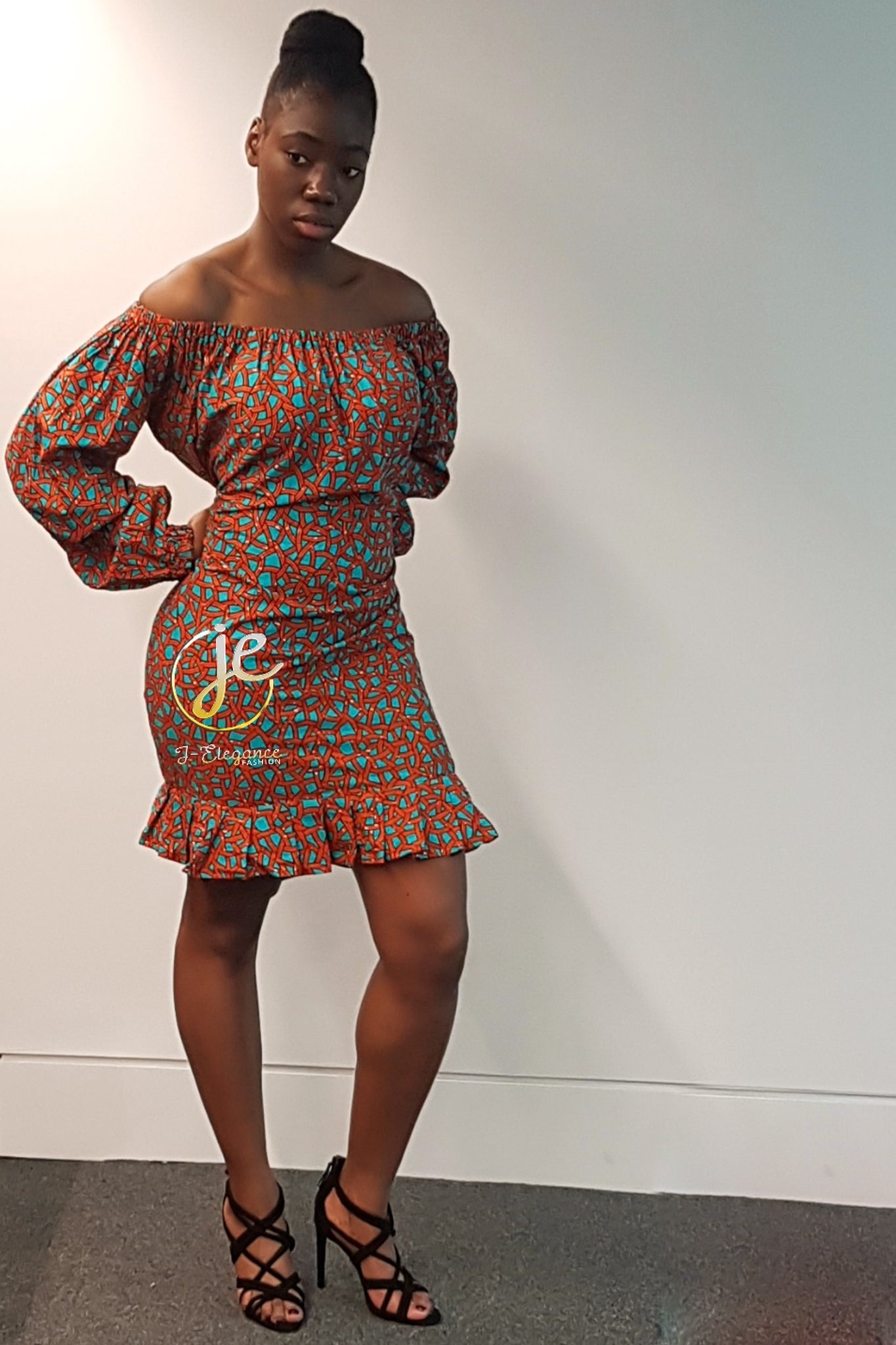 Off-Shoulder Dress with Ruffle Skirt