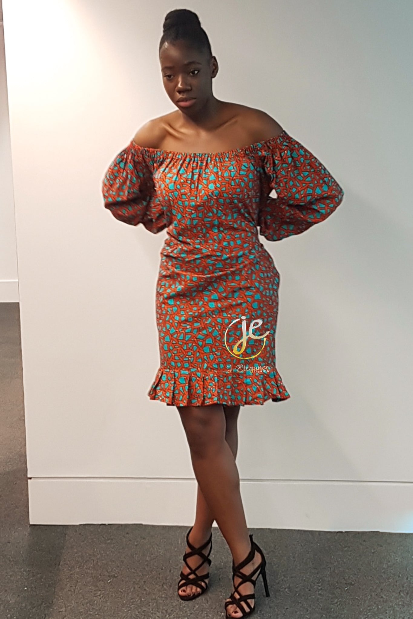 Off-Shoulder Dress with Ruffle Skirt