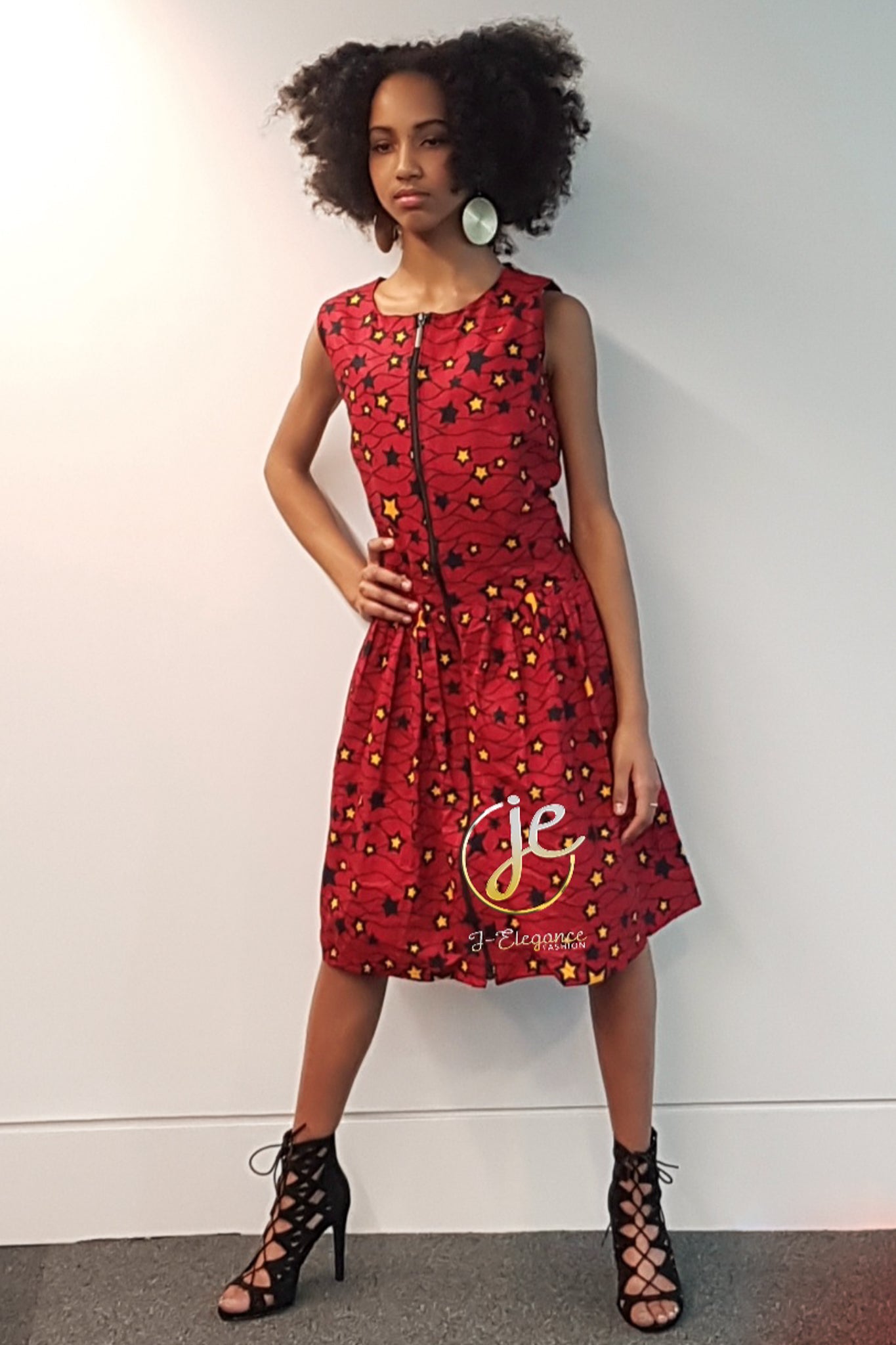 Sleeveless Zip-Up Midi Dress