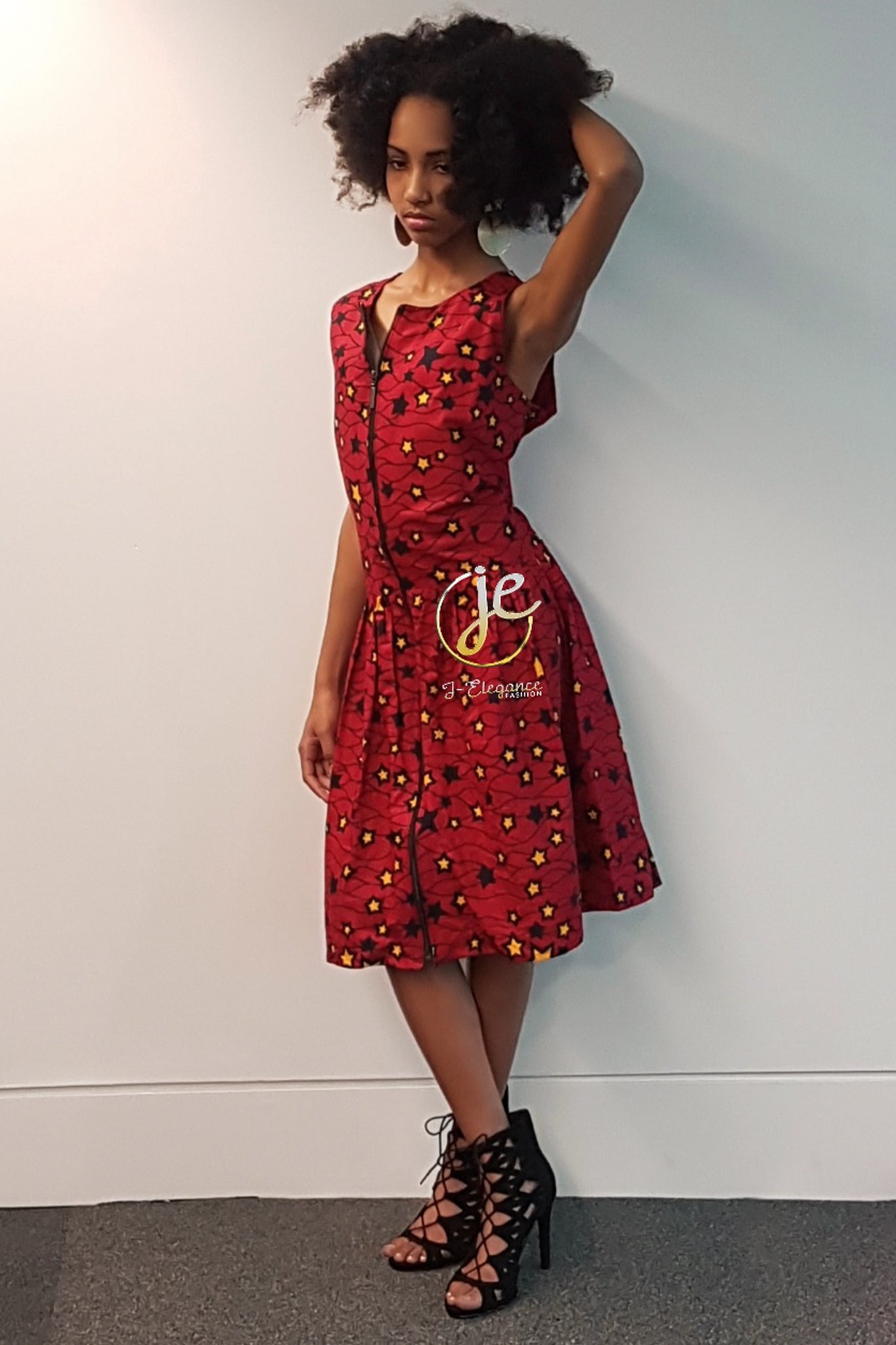Sleeveless Zip-Up Midi Dress